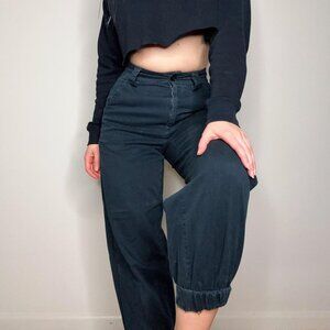 BDG Cuffed Washed Black Relaxed Fit Pants